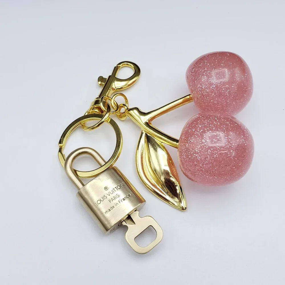 Authentic Louis Vuitton Lock & Key with Unbranded Apple Charm, Keychain - Picture 5 of 10